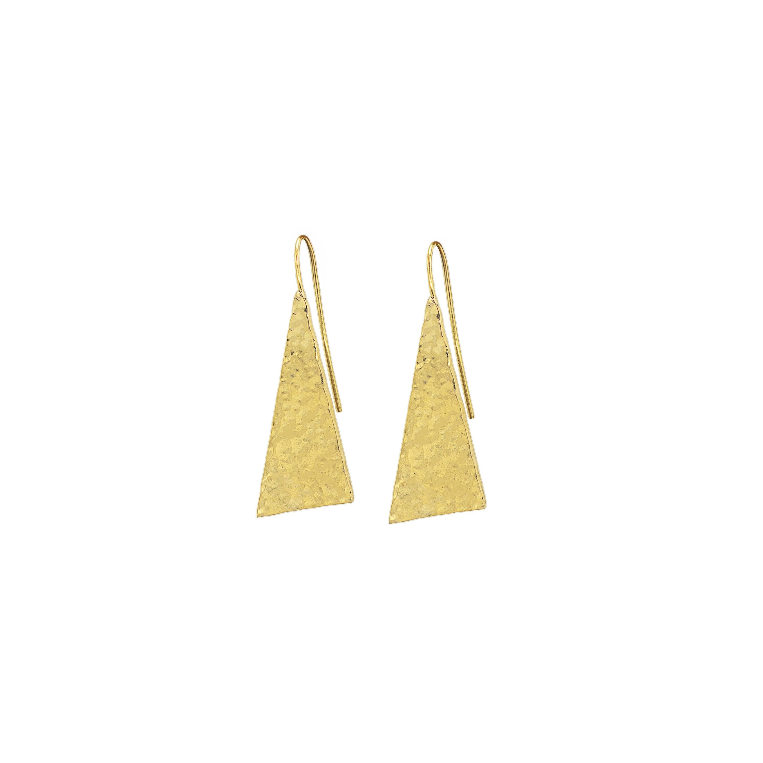Brass Long Star Triangle Earrings for Men and Women - Ziwa