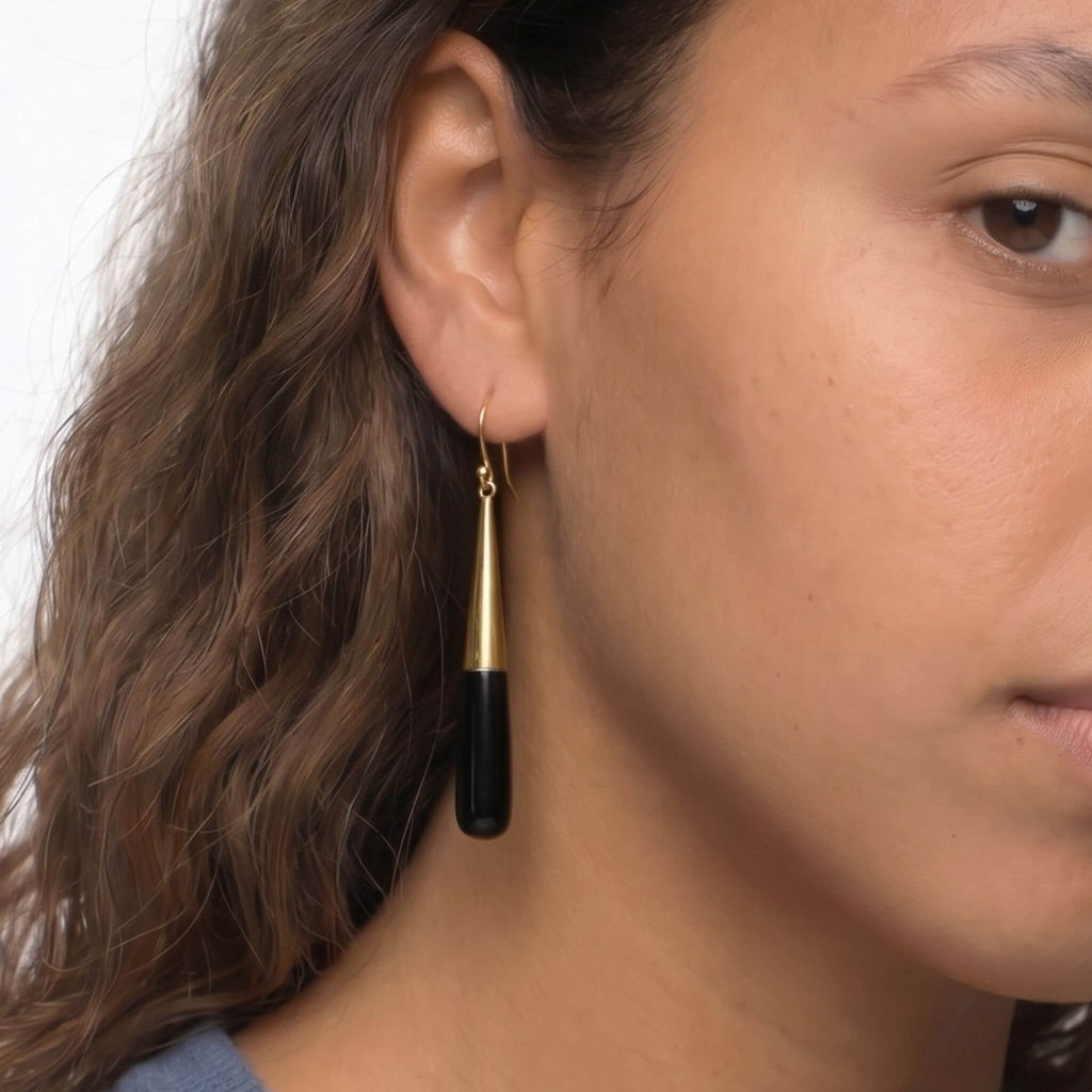 Guru Dangle Teardrop Horn Earrings