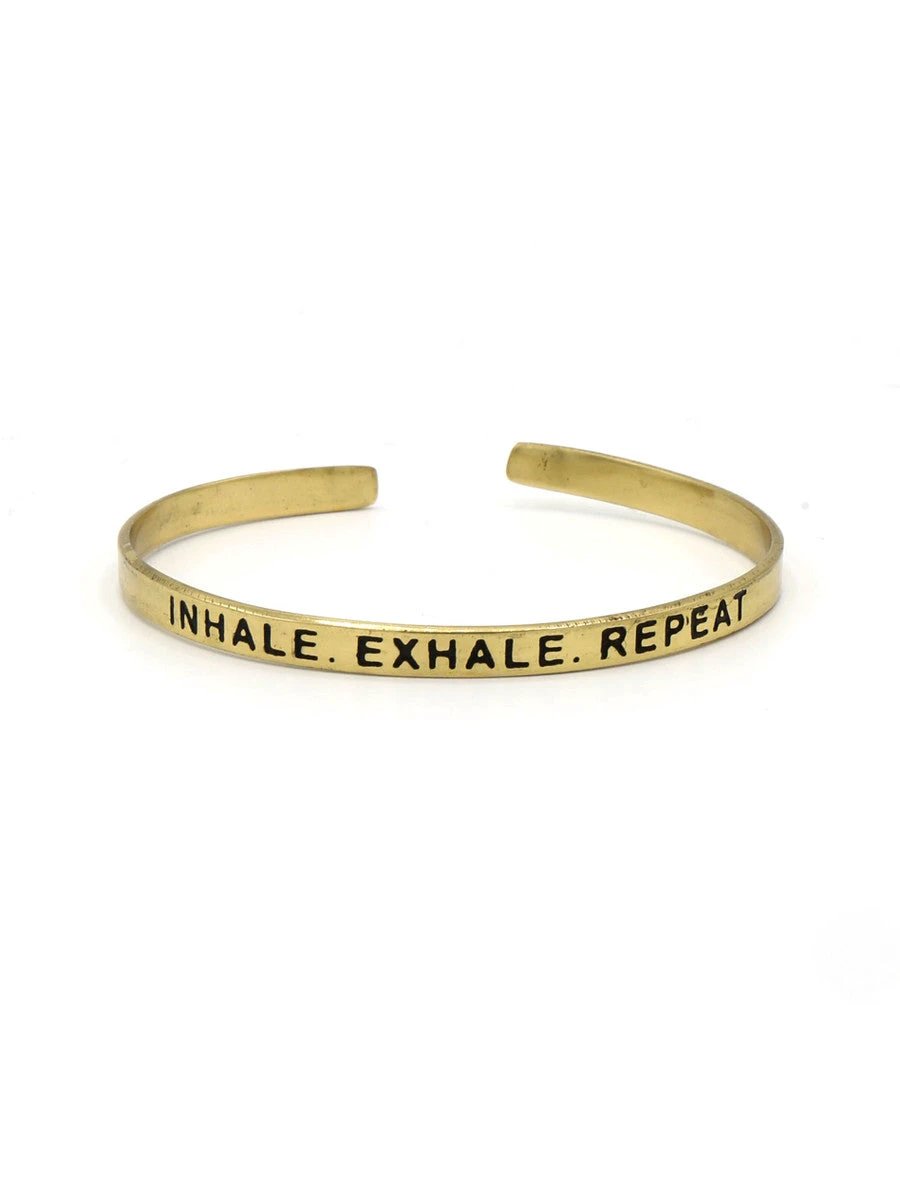 Breathe Quote Cuff by Fair Anita
