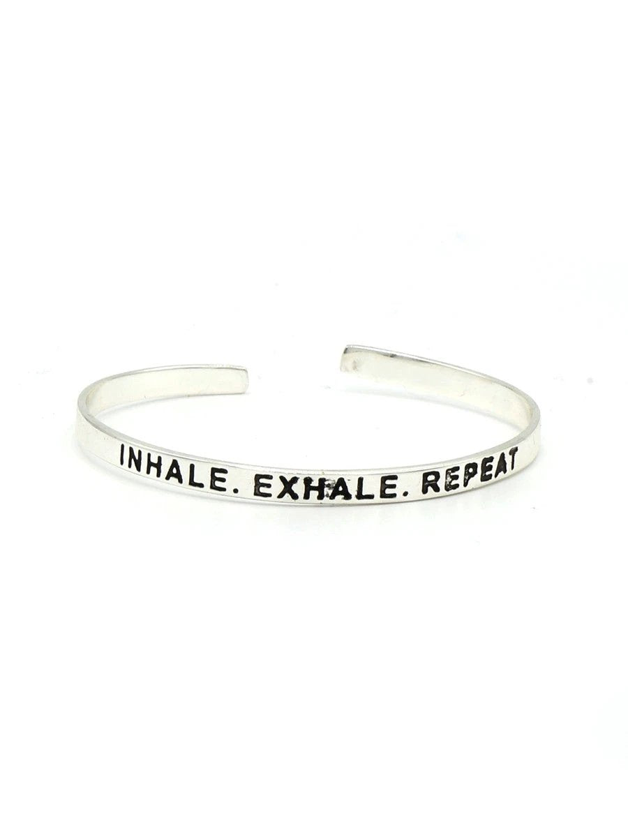 Breathe Quote Cuff by Fair Anita