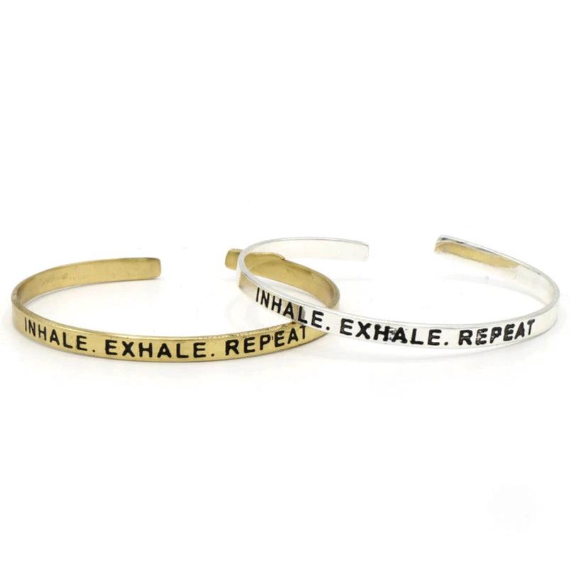 Breathe Quote Cuff by Fair Anita