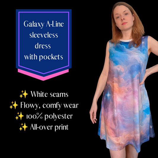Galaxy A-line sleeveless dress with pockets