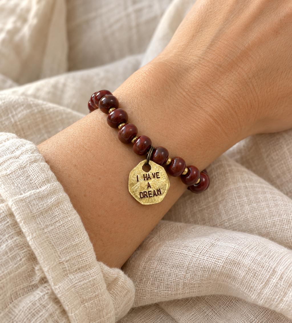 Ceramic Coin Bracelet - I Have A Dream