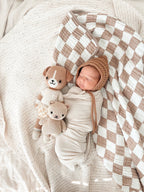 Oat Ribbed Stretch Swaddle by Little Mae & Co
