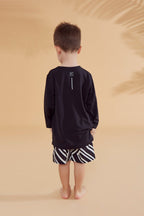 Lycra Black Boys Swim Shirts T2343