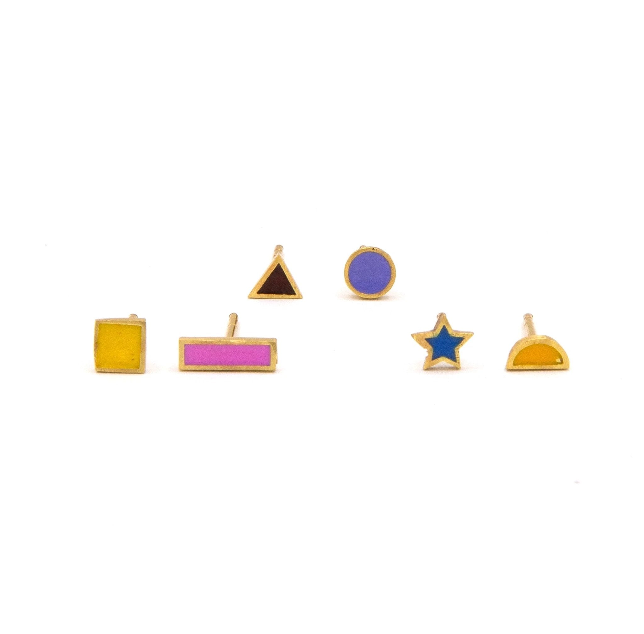 Mismatched Tiny Stud Set by Fair Anita