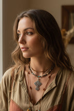 Amiens Celtic Cross Necklace in Sterling Silver
