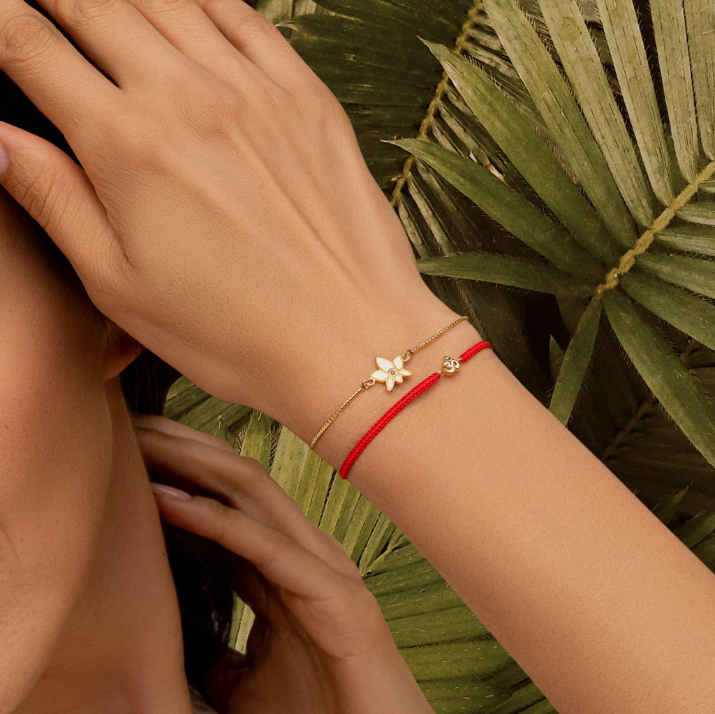 In Full Bloom Diamond Lotus Charm Bracelet by Karma and Luck