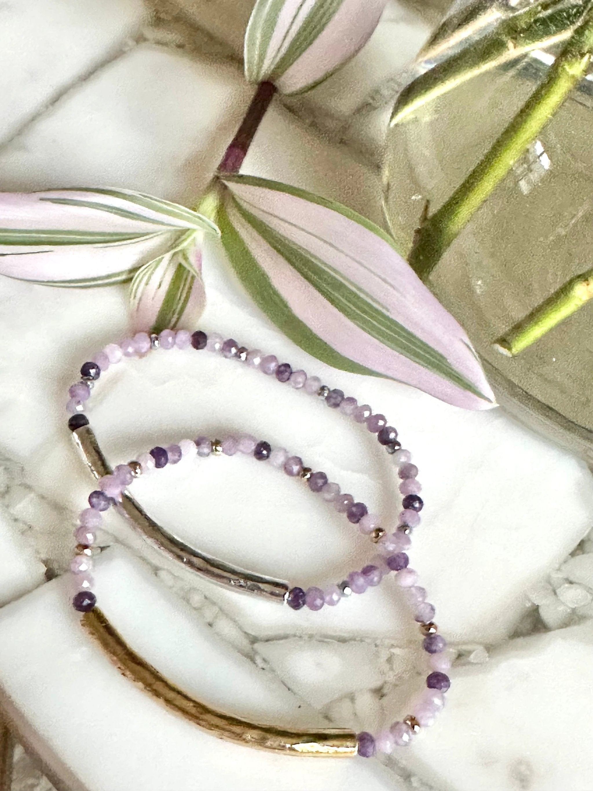 Lavender Lepidolite Bracelet by AdoreJules Designs