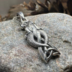 Celtic Mermaid Sisters Necklace in Sterling Silver