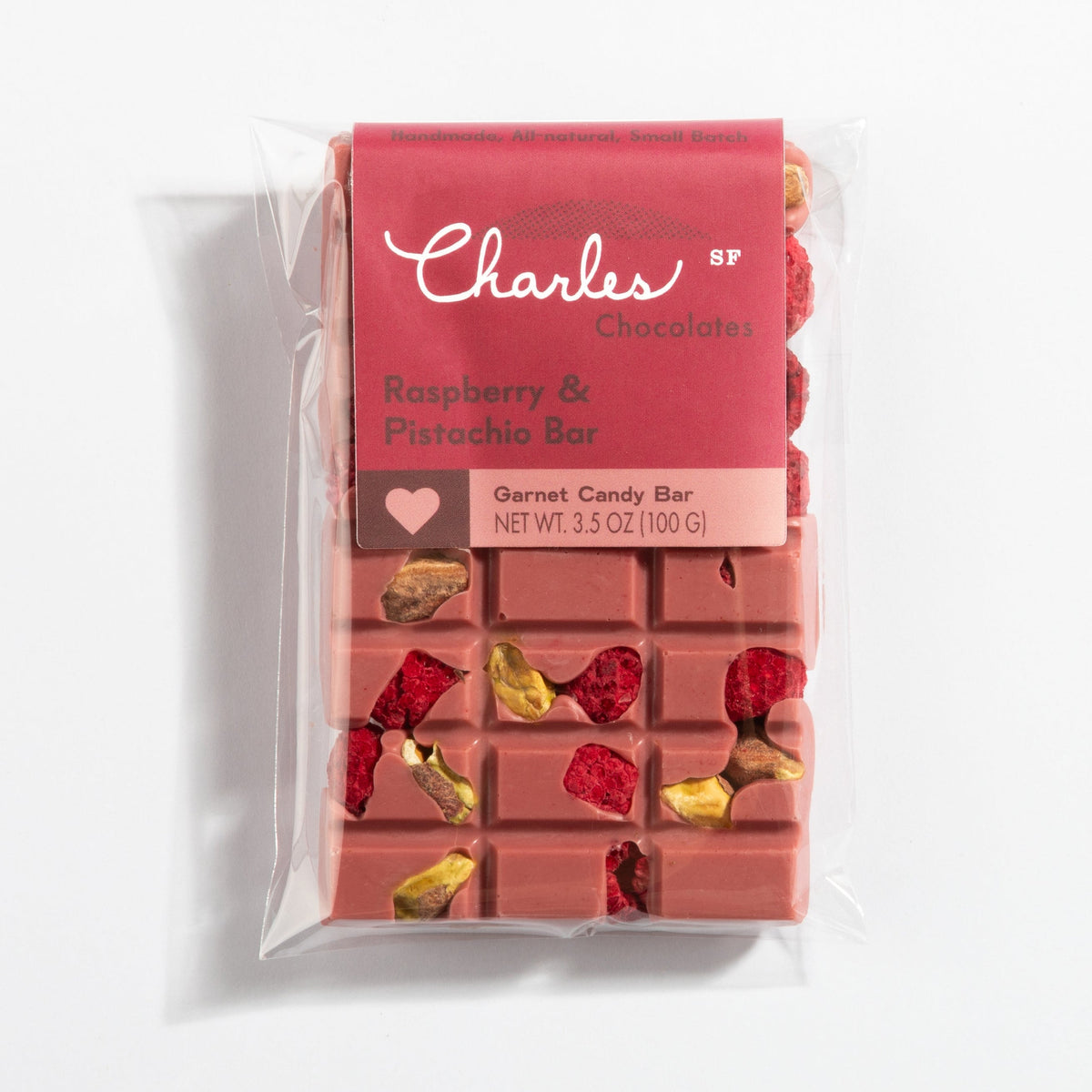 Ruby Garnet Chocolate Raspberry & Pistachio Bar