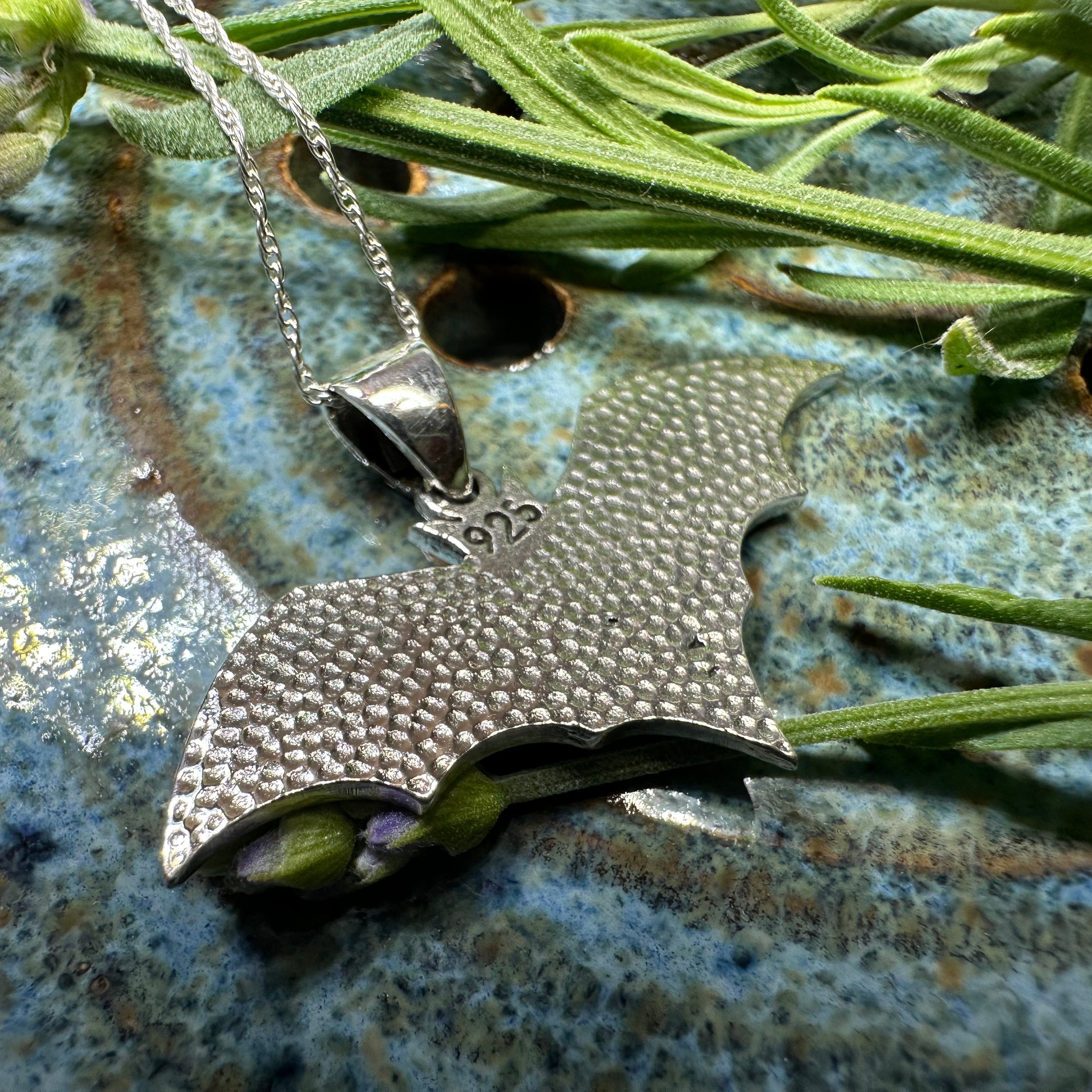 Nighthawk Celtic Bat Necklace in Sterling Silver