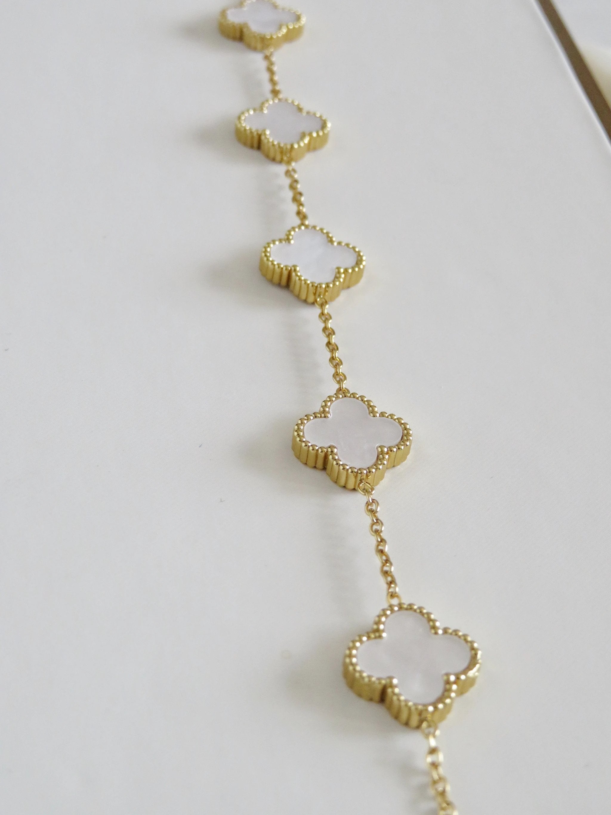 Luck Intention -Pearl Shell Clover Bracelet by Curated By Suarez
