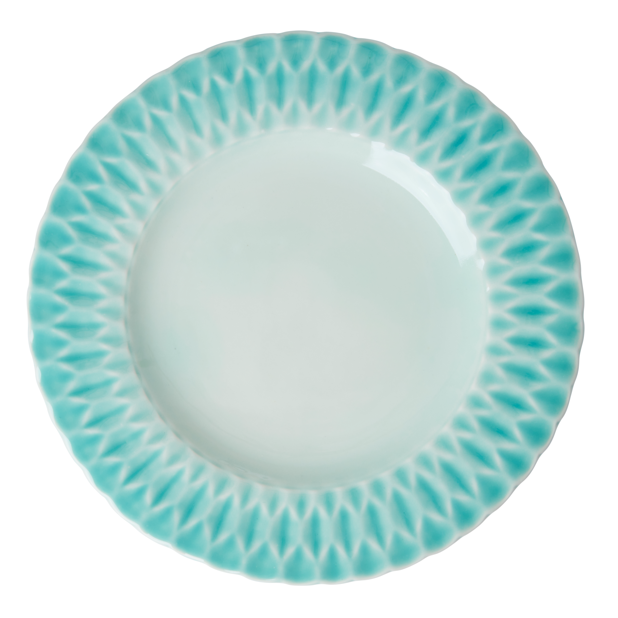 Ceramic Dinner Plate - Aqua. Set of 6 plates