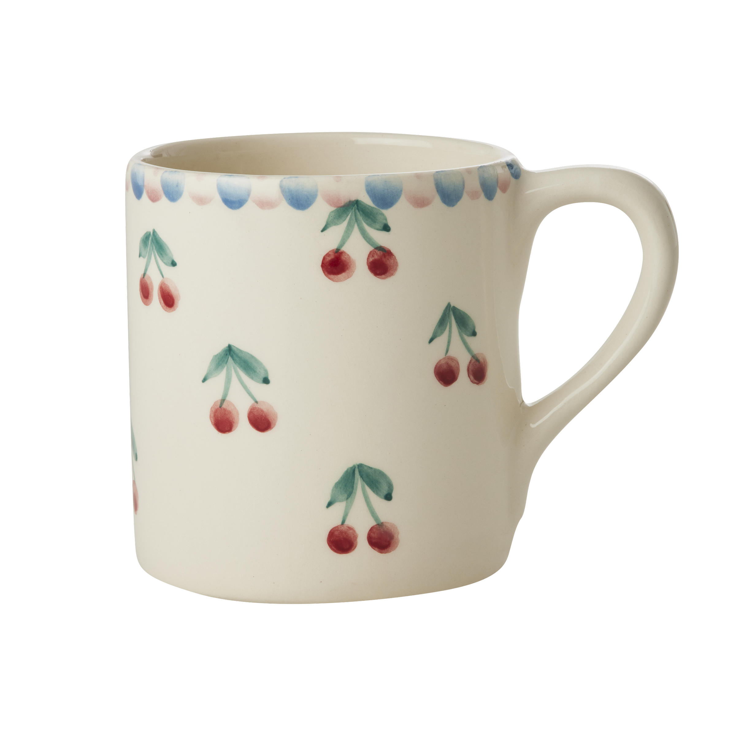 Ceramic Mug with Hand Painted Cherries - 14.2 oz