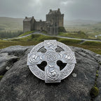 Scottish Thistle Cross Plaid Pin - Handmade in Scotland