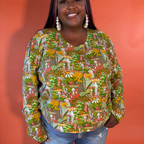 Magnificent Mushroom Pullover in Olive by Blue Platypus Clothing