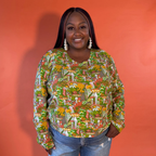 Magnificent Mushroom Pullover in Olive by Blue Platypus Clothing