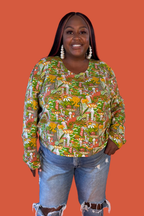 Magnificent Mushroom Pullover in Olive by Blue Platypus Clothing