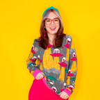 Cats in Space Pullover in Asteroid Field by Blue Platypus Clothing