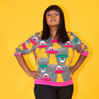 Cats in Space Pullover in Asteroid Field by Blue Platypus Clothing