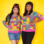 Cats in Space Pullover in Asteroid Field by Blue Platypus Clothing
