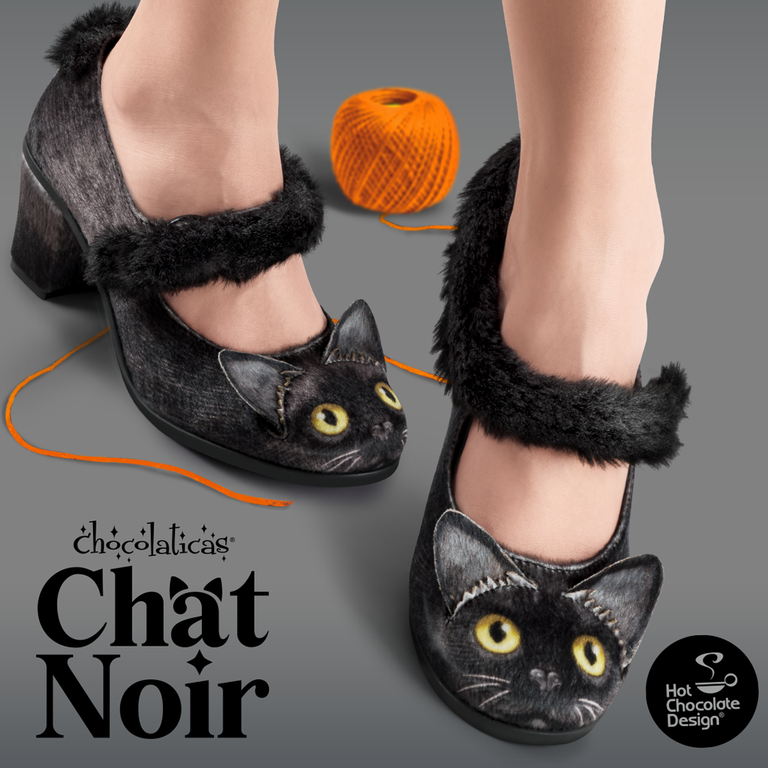 Chocolaticas® Mid Heels Chat Noir Women's Mary Jane Pump