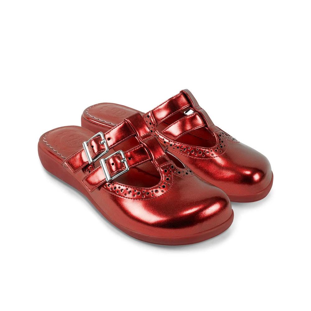 Chocolaticas® Chrome Crush Crimson Women's Clog by Hot Chocolate Design
