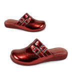 Chocolaticas® Chrome Crush Crimson Women's Clog by Hot Chocolate Design