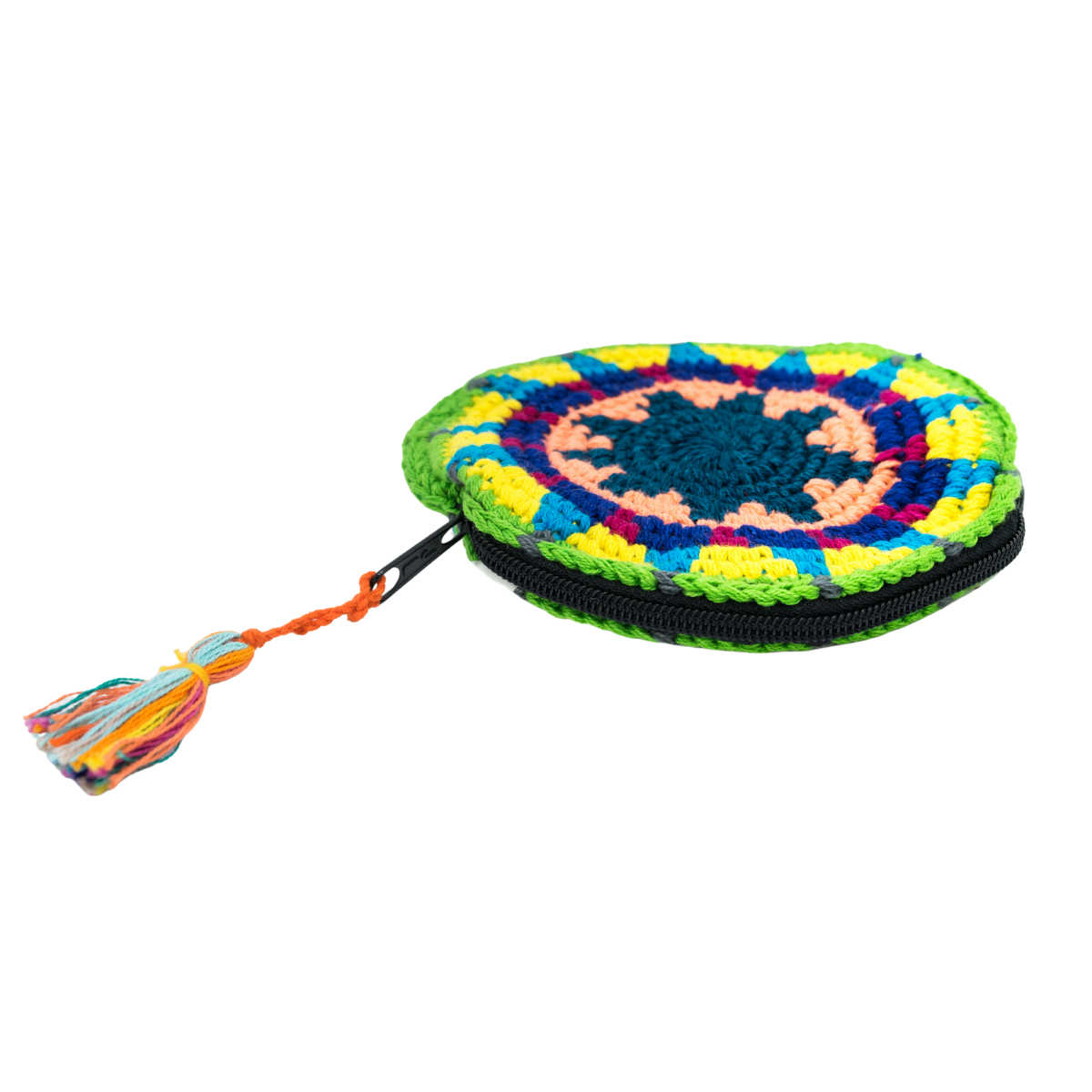 Moon Crochet Multicolor Handmade Coin Purse - Guatemala