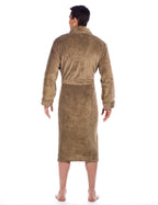 Luxurious Noble Mount Men's Coral Fleece Plush Robe with Shawl Collar - Soft, Warm, and Cozy Full-Length Bathrobe with Pockets and Tie Belt