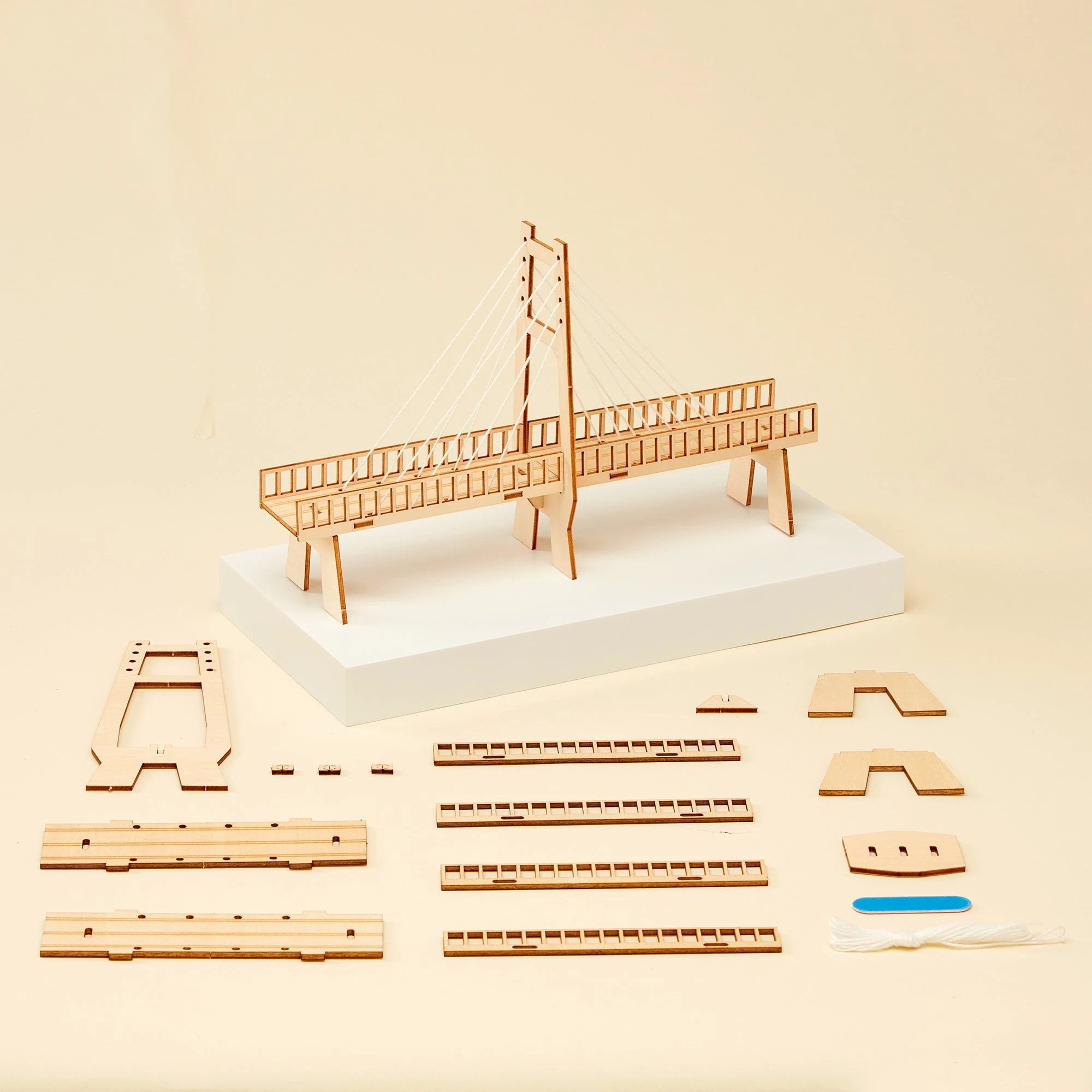 Cable-Stayed Bridge DIY Kit, Educational STEM Toy by Kitsville