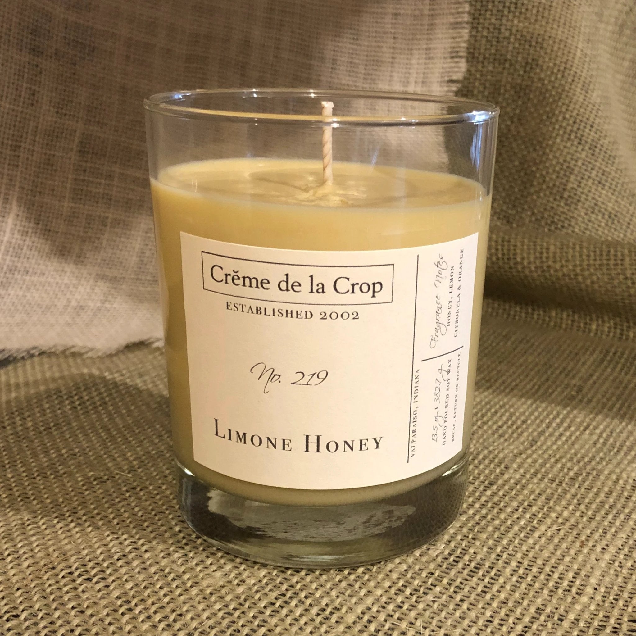 Soy Candle - Limone Honey by Creme de la Crop