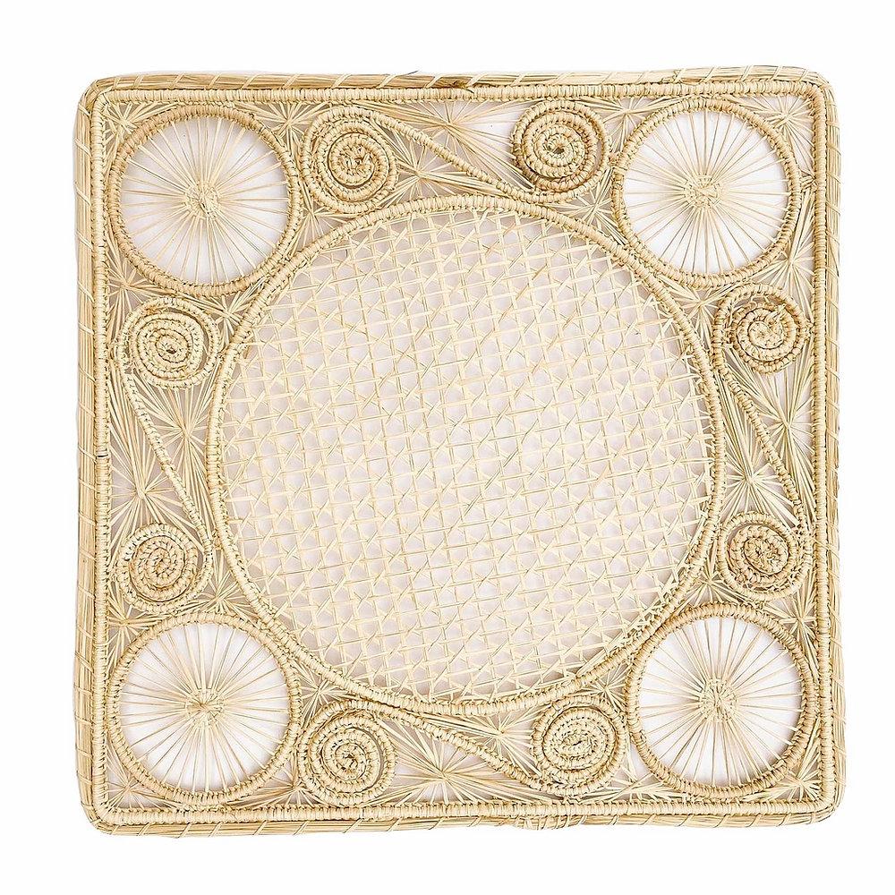 Caracol Square Handwoven Iraca Placemat