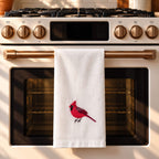 100% Cotton Tea Towels with Bird Embroidery - Kitchen Towels