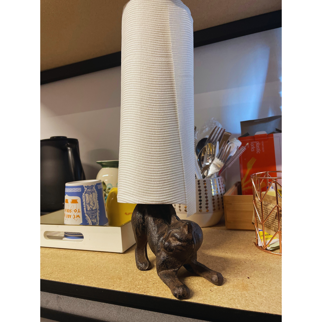 Cat Butt Cast Iron Tissue Holder | 9.5" Tall | Real Cast Iron, Virtually Indestructible