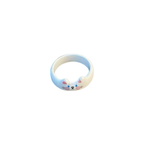 Cat Rings Set of 5 | Sculpted Peeking Cat Face Rings | Brown, White, Black & Calico | Size 7