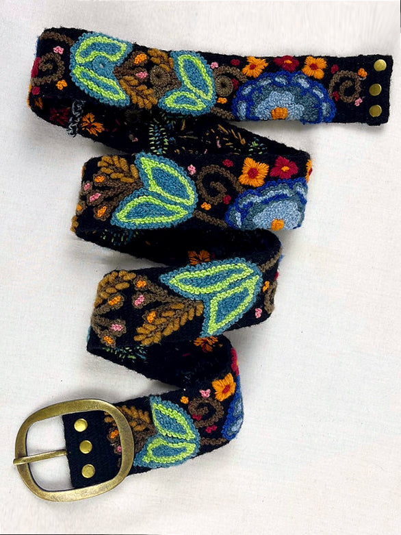 Catalina Embroidered Wide Belt