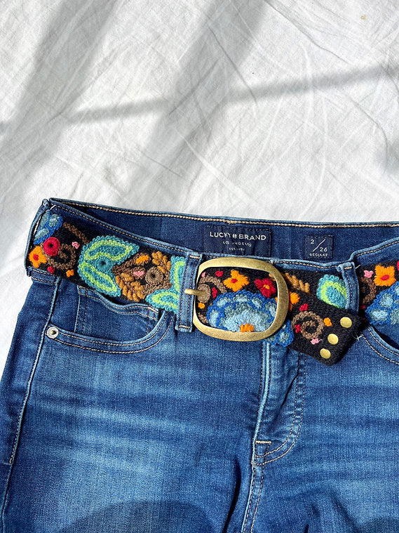 Catalina Embroidered Wide Belt