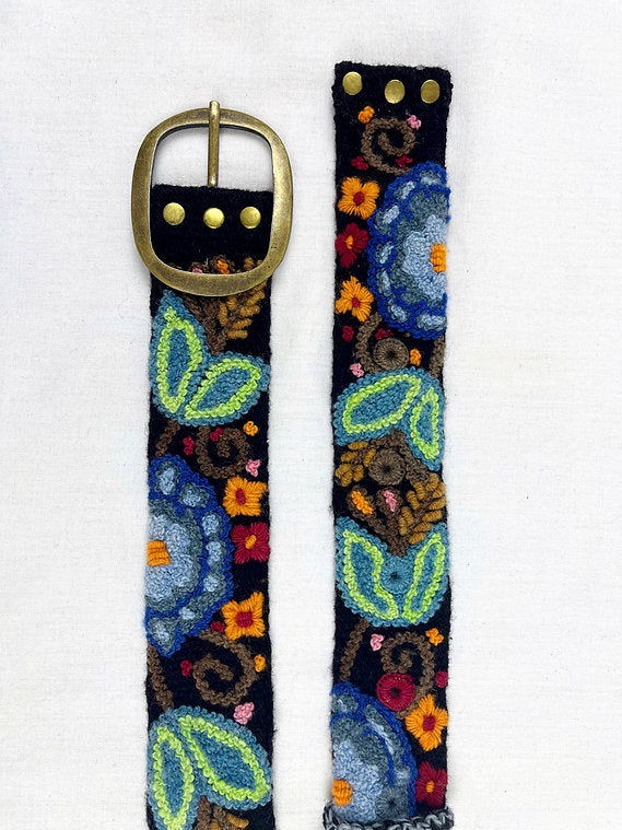 Catalina Embroidered Wide Belt