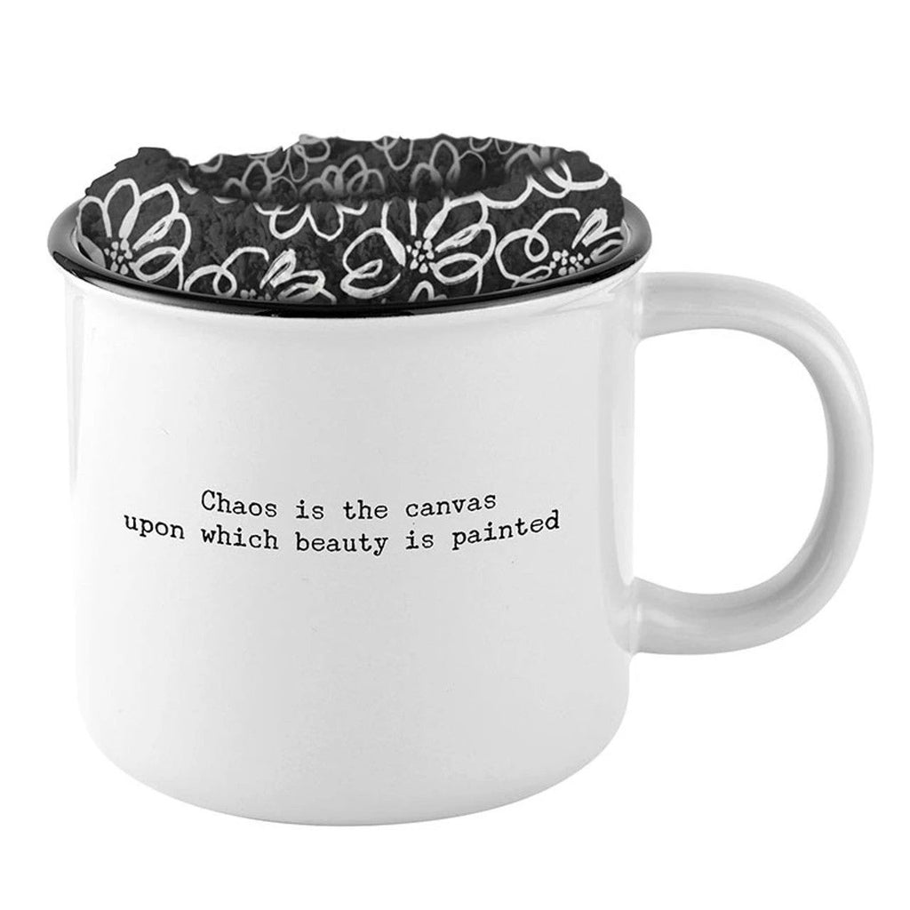Chaos is the Canvas Mug & Sock Gift Set in Black and White by The Bullish Store
