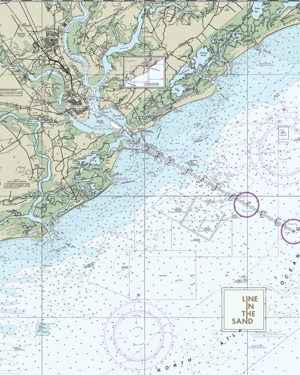 Nautical Chart Solar Gaiter by Line In The Sand Swim