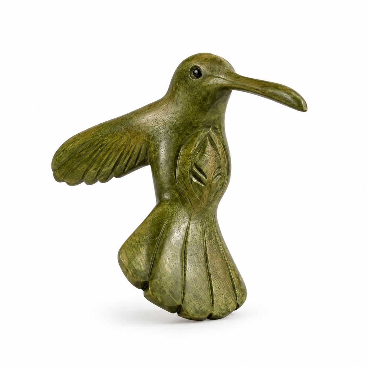 Green Wood Hummingbird Figurine Decoration