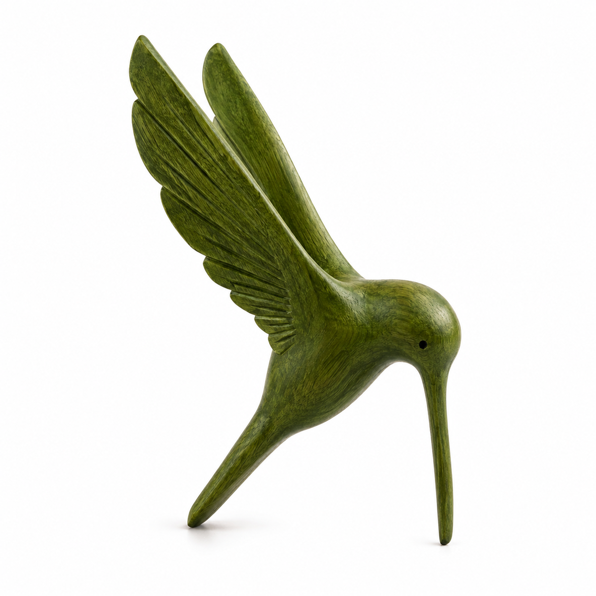 Green Wood Hummingbird Figurine Decoration