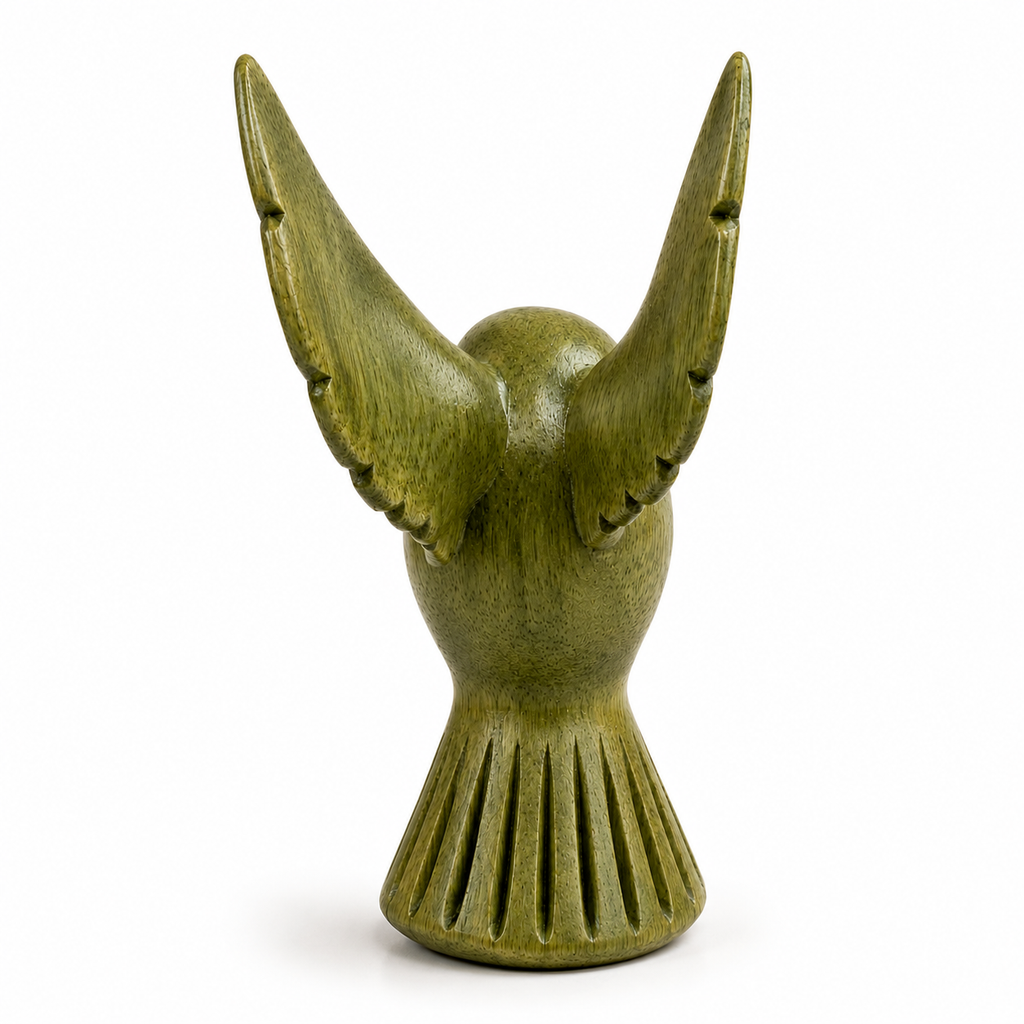 Green Wood Hummingbird Figurine Decoration