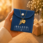 Heart Name Necklace with Angel Wing - Memorial Necklace