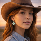 Blue Turquoise Maltese Golden Cross Earrings by Barse Jewelry