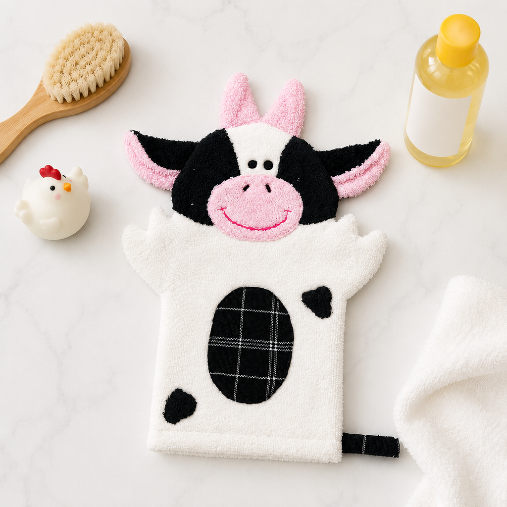 Cow Puppet Washcloth
