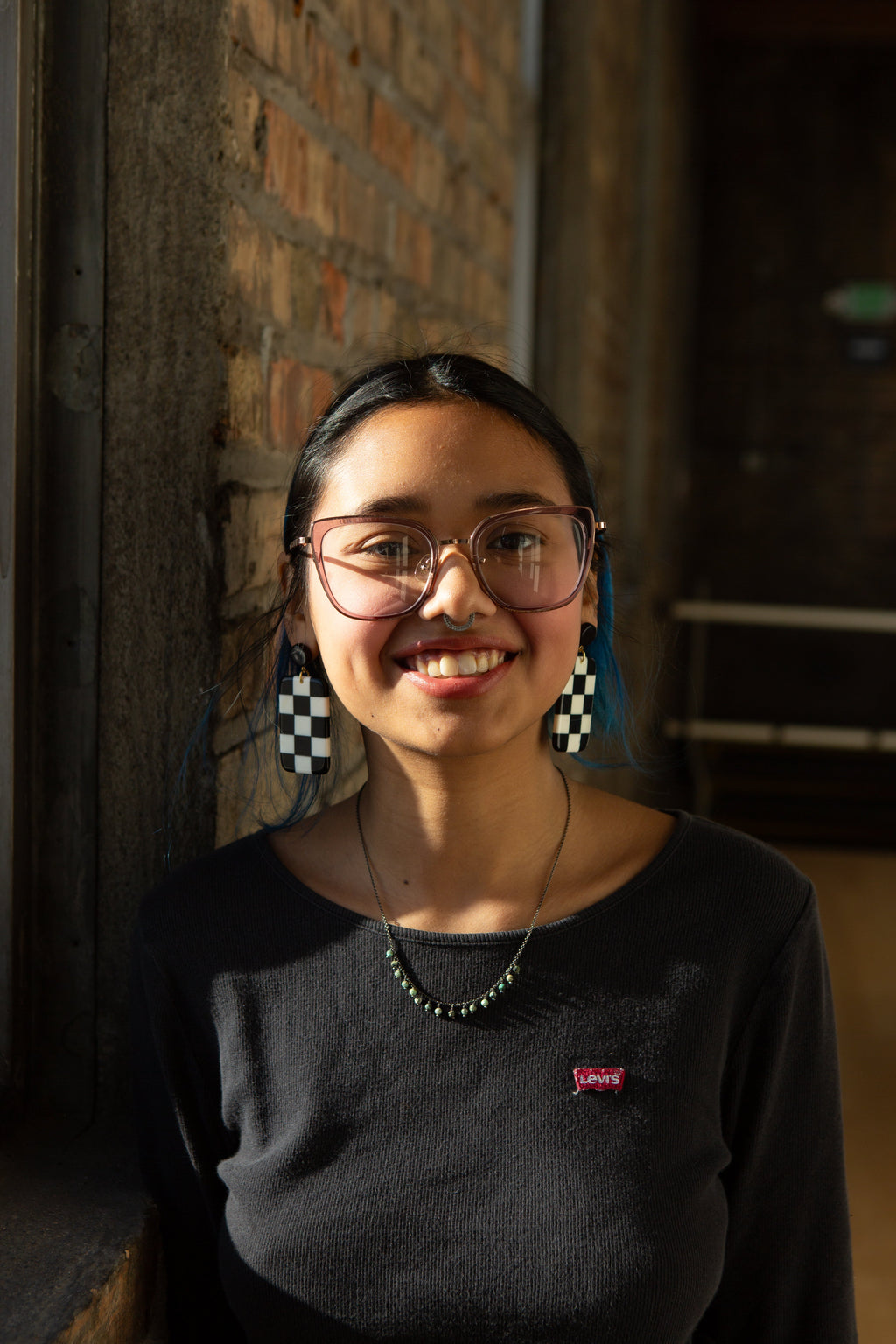 Checkered Resin Earrings