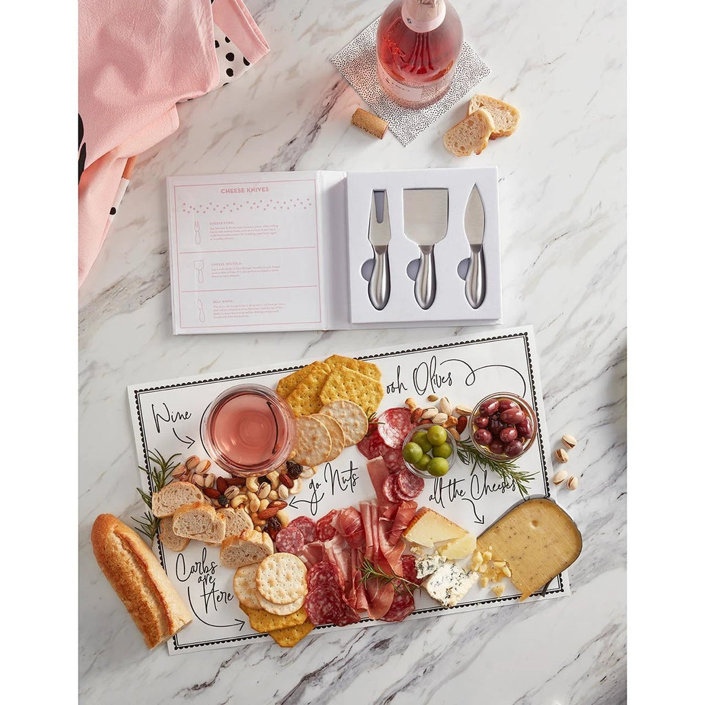 Cheese Knife Gift Set in Book Style Packaging | 3 Piece Gourmet Cheese Knives Set In Gift Box by The Bullish Store